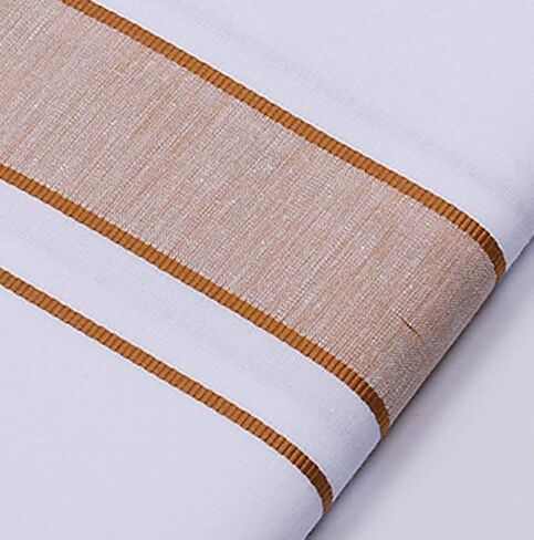 Dhoti الرجالي من القطن الغني من Kolakeer مع حدود Canal Kara - 3.6 متر/طبقة مزدوجة من جنوب الهند Kerala Veshti Mundu in Saudi Arabia