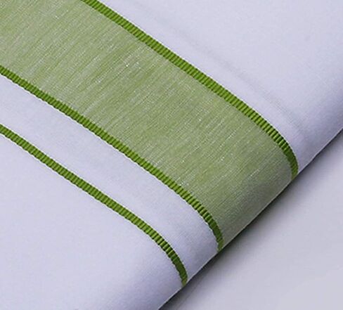 Dhoti الرجالي من القطن الغني من Kolakeer مع حدود Canal Kara - 3.6 متر/طبقة مزدوجة من جنوب الهند Kerala Veshti Mundu in Saudi Arabia