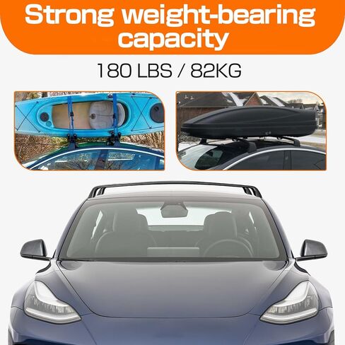 حامل سقفي متقاطع متوافق مع 2017 2018 2019 2020 2021 2022 2023 Tesla Model 3 ملحقات رف السقف لدراجة الأمتعة على السطح والزورق الكاياك in Kuwait