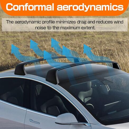 حامل سقفي متقاطع متوافق مع 2017 2018 2019 2020 2021 2022 2023 Tesla Model 3 ملحقات رف السقف لدراجة الأمتعة على السطح والزورق الكاياك in Kuwait