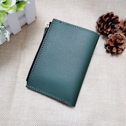 Fruit Cherry Embroidered Wallet Women Buckle Money Clip Simple Purse for Presents(Green) in Saudi Arabia
