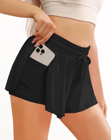 Memorose Flowy Running Shorts for Women Summer Causal Spandex Athletic Workout Shorts with Pockets in Saudi Arabia