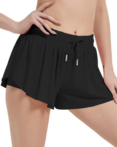 Memorose Flowy Running Shorts for Women Summer Causal Spandex Athletic Workout Shorts with Pockets in Saudi Arabia