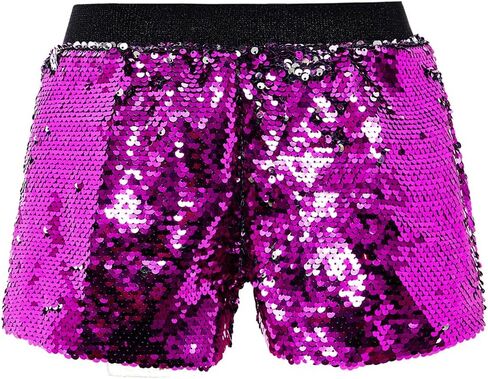 Cilucu Girls Sequin Shorts Flip Sparkly Party Summer Short Pants Kids Halloween Birthday Bottoms in Saudi Arabia