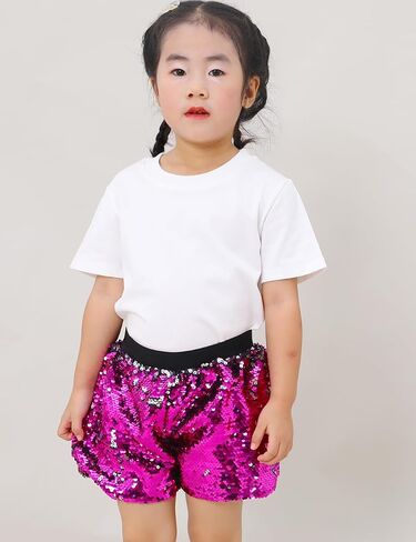 Cilucu Girls Sequin Shorts Flip Sparkly Party Summer Short Pants Kids Halloween Birthday Bottoms in Saudi Arabia