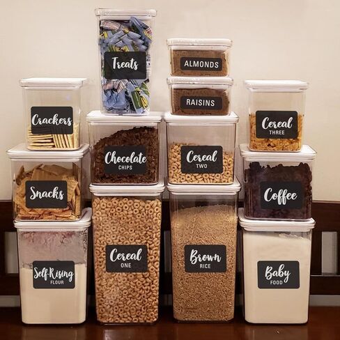 Talented Kitchen 128 Pcs Chalkboard Pantry Labels for Kitchen Organization, Food Label Stickers for Storage Containers, Canister, Jars, Preprinted & Waterproof in Saudi Arabia