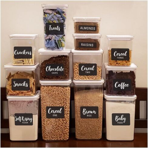 Talented Kitchen 128 Pcs Chalkboard Pantry Labels for Kitchen Organization, Food Label Stickers for Storage Containers, Canister, Jars, Preprinted & Waterproof in Saudi Arabia