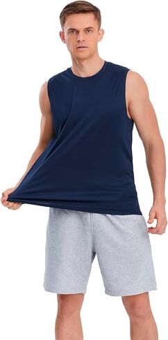 Mens Tank Tops 5 Pack,Gym Sleeveless Shirts Fitness Muscle T-Shirts Workout Gym Tank Top in Saudi Arabia