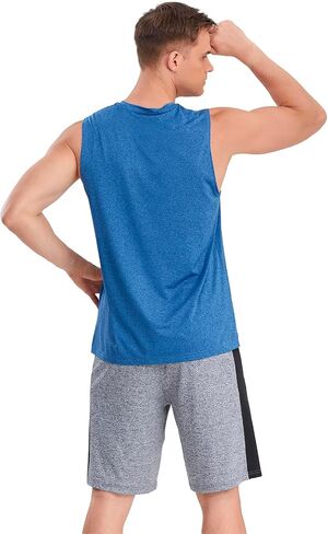 Mens Tank Tops 5 Pack,Gym Sleeveless Shirts Fitness Muscle T-Shirts Workout Gym Tank Top in Saudi Arabia