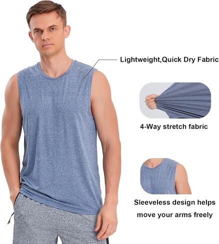 Mens Tank Tops 5 Pack,Gym Sleeveless Shirts Fitness Muscle T-Shirts Workout Gym Tank Top in Saudi Arabia