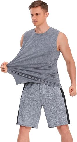 Mens Tank Tops 5 Pack,Gym Sleeveless Shirts Fitness Muscle T-Shirts Workout Gym Tank Top in Saudi Arabia