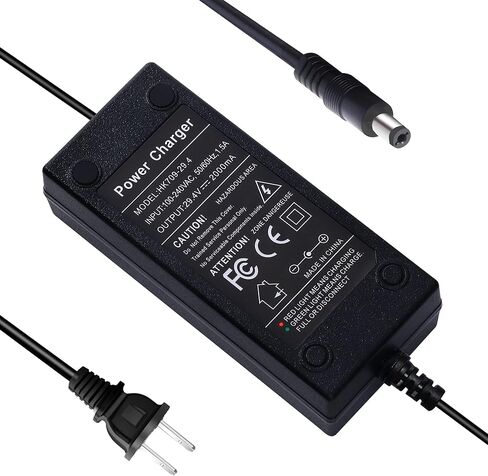 شاحن بطارية EVAPLUS 29.4V 2A لبطارية 25.2V 25.9V 24V، مدخل 100-240V AC-DC DC 5.5 × 2.1 مم، منفذ شحن لحزمة بطارية الليثيوم in Kuwait