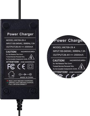 شاحن بطارية EVAPLUS 29.4V 2A لبطارية 25.2V 25.9V 24V، مدخل 100-240V AC-DC DC 5.5 × 2.1 مم، منفذ شحن لحزمة بطارية الليثيوم in Kuwait