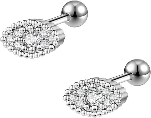 16G تألق مكعب زركونيا الفولاذ المقاوم للصدأ وأقراط الزنمة اللولب محارة الغضروف الأذن ثقب الزنمة ثقب المجوهرات أقراط للنساء in Kuwait