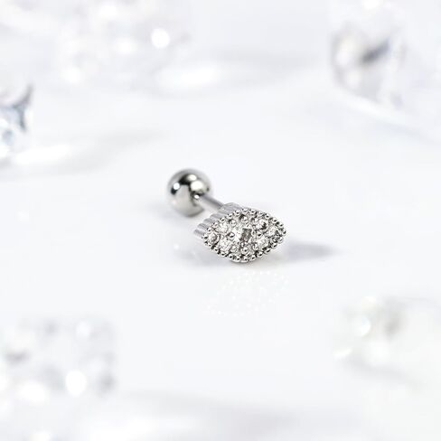 16G تألق مكعب زركونيا الفولاذ المقاوم للصدأ وأقراط الزنمة اللولب محارة الغضروف الأذن ثقب الزنمة ثقب المجوهرات أقراط للنساء in Kuwait