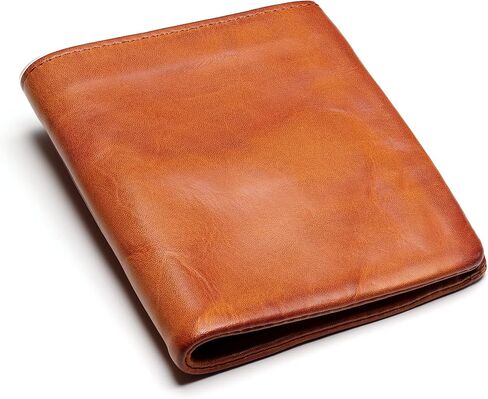 IJUN Full Grain Leather Bifold Small Wallet for Men Genuine Leather Italian Washed Vegetable Tanned Leather(Orange) in Saudi Arabia