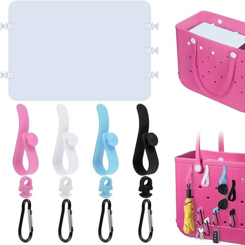 صينية مقسمة من ERKOON لحقيبة Bogg، مجموعة خطافات مكونة من 4 قطع وإكسسوارات حامل سلسلة مفاتيح ساحرة متوافقة مع حقائب Bogg الأصلية الكبيرة جدًا تساعد في تنظيم حقيبتك وتقسيم المساحة in Kuwait