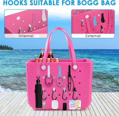 صينية مقسمة من ERKOON لحقيبة Bogg، مجموعة خطافات مكونة من 4 قطع وإكسسوارات حامل سلسلة مفاتيح ساحرة متوافقة مع حقائب Bogg الأصلية الكبيرة جدًا تساعد في تنظيم حقيبتك وتقسيم المساحة in Kuwait