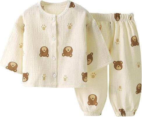 Toddler Pajamas Set Pjs- Kids Short Sleeve Snug Fit Cotton Sleepwear 2pcs for Boys Girs 2-7 Years in Saudi Arabia