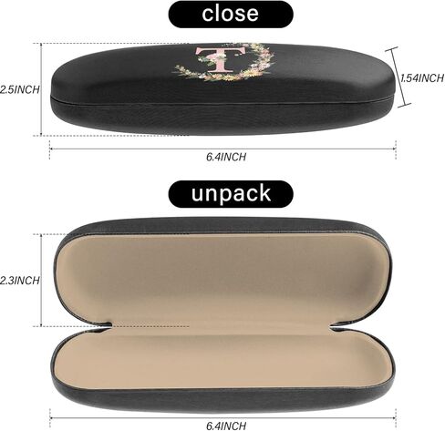 حافظة النظارات ذات الغلاف الصلب حافظة واقية للحروف الأولية للنظارات صندوق حامل النظارات مع قطعة قماش للتنظيف للنساء والفتيات والرجال الجمالية الكلاسيكية اللطيفة (حرف T) in Kuwait