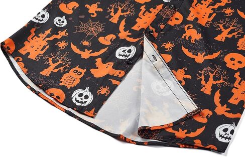 EUOW Halloween Button Down Shirts for Men Fun Skeleton Printed Casual Short Sleeve Hawaiian Tropical Novelty Shirt in Saudi Arabia