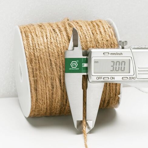 KINGLAKE Jute Twine String 3mm Natural Jute Twine 328 Feet Heavy Duty Hemp Brown Twine String for Crafts, Gift Wrapping, Packing, Home Decor and Holidays in Saudi Arabia