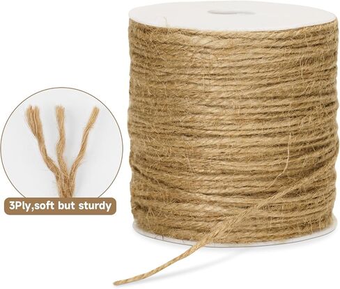 KINGLAKE Jute Twine String 3mm Natural Jute Twine 328 Feet Heavy Duty Hemp Brown Twine String for Crafts, Gift Wrapping, Packing, Home Decor and Holidays in Saudi Arabia