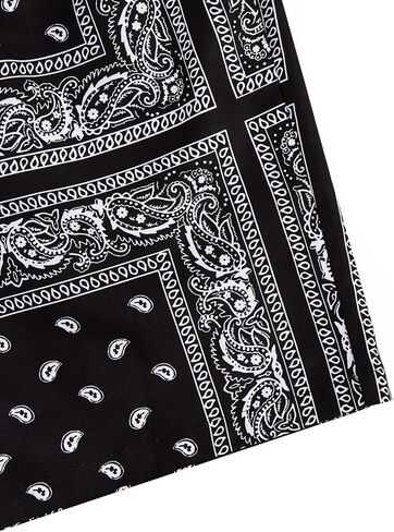 Men's Paisley Shorts High Elastic Waist Drawstring Summer Shorts Casual Gym Workout Bandana Shorts in Saudi Arabia