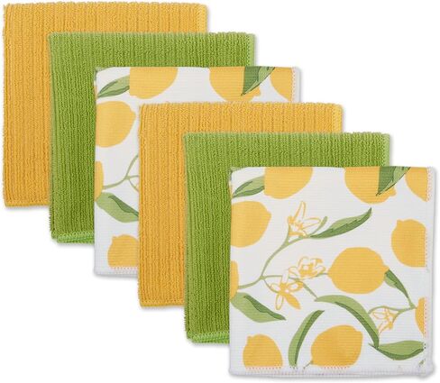 DII Cleaning Collection Multi-Purpose Microfiber, Lemon Print, Dishcloth Set in Saudi Arabia