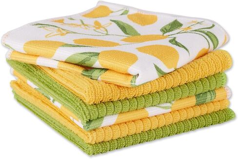 DII Cleaning Collection Multi-Purpose Microfiber, Lemon Print, Dishcloth Set in Saudi Arabia
