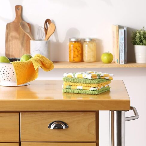 DII Cleaning Collection Multi-Purpose Microfiber, Lemon Print, Dishcloth Set in Saudi Arabia