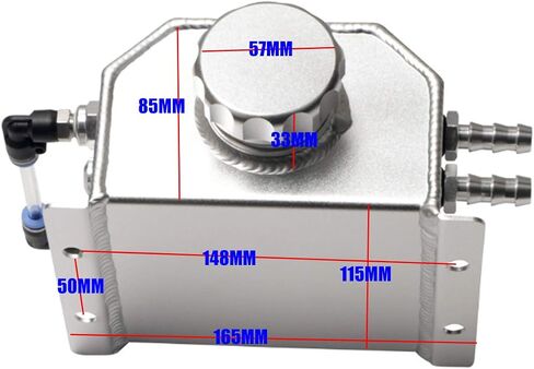 Aluminum Cooling Water Tank Coolant Overflow Tank Bottle Recovery Reservoir Aluminum, Aluminum Coolant Reservoir, Coolant Overflow Tank Bottle, Radiator Coolant Overflow Tank, Container Universal in Saudi Arabia