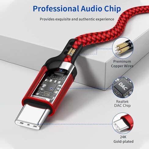 USB C to 3.5mm Aux Cable, 2 in 1 USB C to 3.5mm Car Stereo Aux Headphone Jack Cable with USB C Charging Compatible with iPhone 15/15+/15Pro, Galaxy S23/S22 Ultra/S22/S21/S21FE/S20, Pixel 7/7Pro/6/6Pro in Kuwait