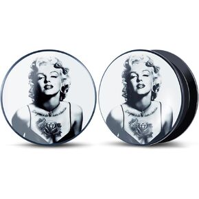 2PCS Acrylic Internally Threaded Ear Plugs Ladies' character Epoxy Allergy Free Ear Gauges Tunnels Stretcher For Women Men Body Piercing Jewelry