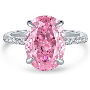 5CT Oval Cut Engagement/Promise Ring for Her, 925 Sterling Silver Simulated Diamond Wedding Ring Jewelry Gifts for Her