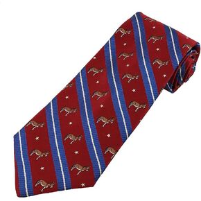 Men's Silk Tango Democratic Stripe Pattern Novelty Regular Length Novelty Neck Tie - Burgundy Blue
