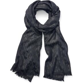 DKNY womens Oversized Eyelash Fringe Lurex Scarf