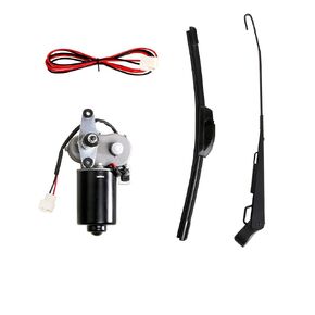 Universal 12V Electric UTV Windshield Wiper Motor Kit Fits Polaris Ranger RZR Kawasaki Honda Pioneer Golf Cart, Standard Wiper Motor Kit -110° Sweep Wiper Size: Arm: 13.7inch Blade:13.7inch