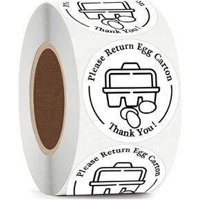 Please Return Egg Carton Labels Farm Fresh Egg Sticker,1.5 inch,500 Pcs Per Roll