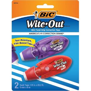 BIC Wite-Out Brand Mini Twist Correction Tape, White, 1-Count
