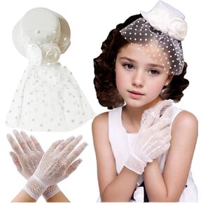 2 Pcs Girls Tea Party Fascinators Derby Hat Mini Tea Party Hats Small Church Hat Set for Women Girls Wedding Halloween