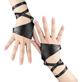 نصف كف بدون أصابع للنساء إكسسوارات عصر النهضة للنساء من جلد البولي يوريثان، قفازات ليلية للهالوين بأربطة in Kuwait