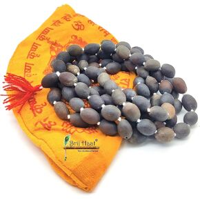 Original Lotus Seed Rosary Kamal gatta jap mala 108+1 Beads with Cotton Gaumukhi Japa Bag