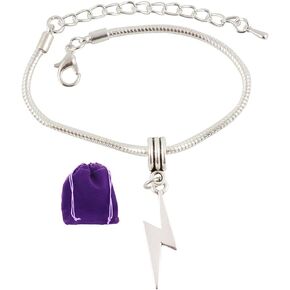 Lightning Bolt Bracelet | Lightning Bolt Jewelry Stainless Steel Snake Chain Charm Bracelet can be Flash Jewelry or a Flash Bracelet or Lightning Bolt Jewelry for Women as a Flash Simble
