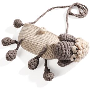 Boho Crochet Sheep Bag Woven Women Crossbody Handbags,Cute Summe Beach Handmade Shoulder Purse Trendy Knitted Small Bag