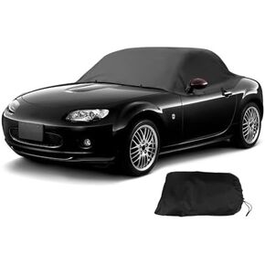 Car Cover for Mazda, 210D Weatherproof Car Cover with Reflective Strip Windproof Strap, Door Zipper (Half Cover：MK1 MK2 MK2.5)