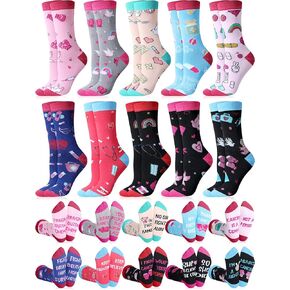10 Pairs Cancer Socks for Women Novelty Cancer Awareness Crew Socks Breast Cancer Socks End of Chemo Gifts Survivor Socks Inspirational Gifts for Thanksgiving Christmas Birthday
