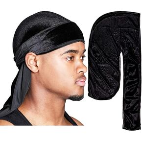 Black Silk and Velvet Durag