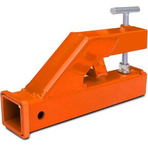 Clamp On Trailer Hitch Receiver Bucket Hitch for Tractor 2" Ball Mount Adapter Compatible with Deere Bobcat Bucket, Orange