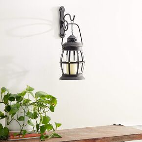 Deco 79 Rustic Metal Hanging Wall Mounted Candle Wall Sconce, 7" x 10" x 19", Brown (Pack of 4)
